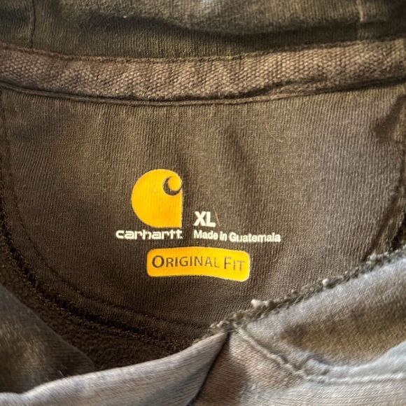 Carhartt Hoodie Mens XL Green Original Fit Workwear Outdoor Casual Distressed - Picture 4 of 11